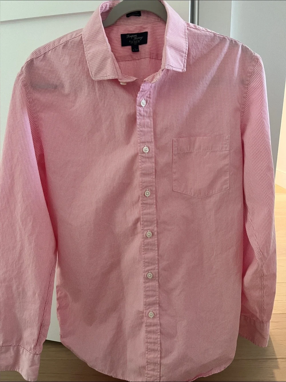J. Crew Pink Micro-Check Button-Down Shirt